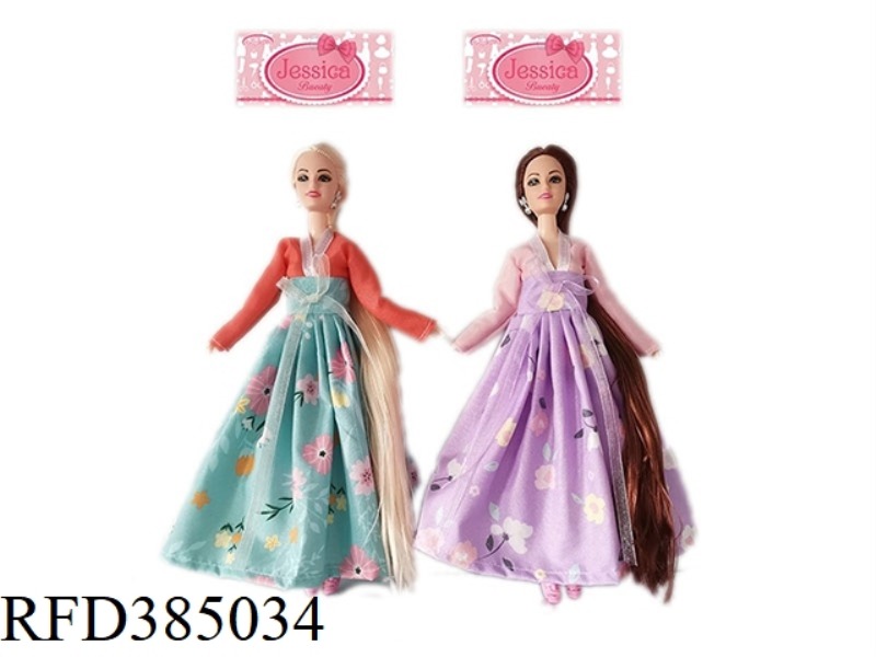 11.5-INCH 9-JOINT SOLID FASHION LONG DRESS BARBIE 2 ASSORTED