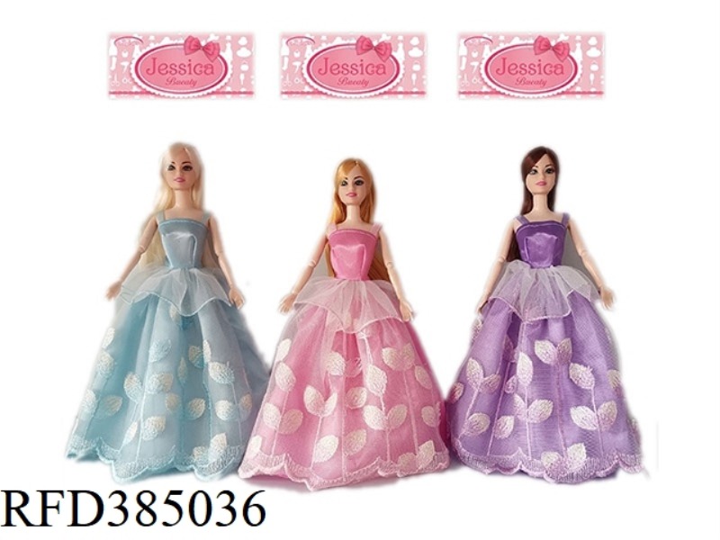 11.5-INCH 9-JOINT SOLID BODY FASHION DRESS BARBIE 3 ASSORTED