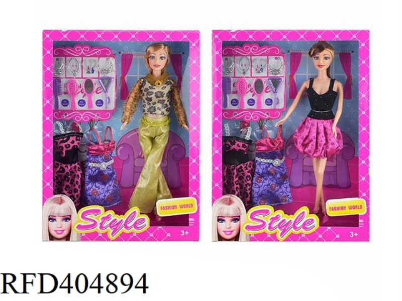 11.5 INCH SOLID BODY FASHION BARBIE TWO MIXED