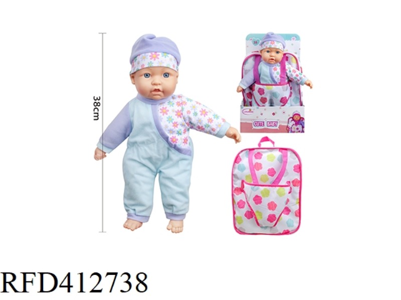 16 INCH COTTON BODY DOLL WITH BACKPACK