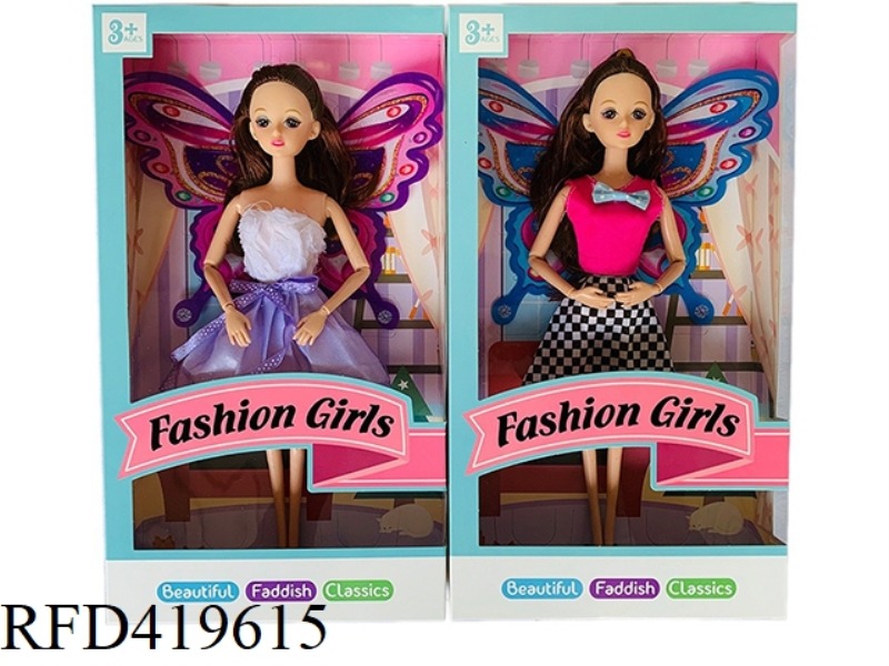 HIGH-END BOXED 11.5-INCH SOLID BODY WITH 9 JOINTS FASHION KERR BUTTERFLY BARBIE 2 ASSORTED