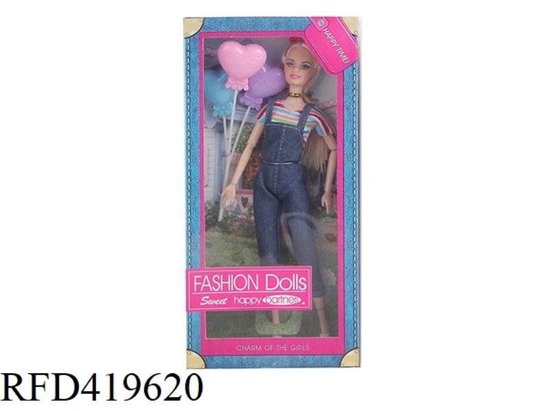 11.5 INCH SOLID FASHION BARBIE WITH BALLOONS