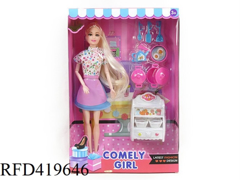 NEW STYLE 11-INCH SOLID BODY 9-JOINT LONG HAIR FASHION BARBIE WITH LOCKERS