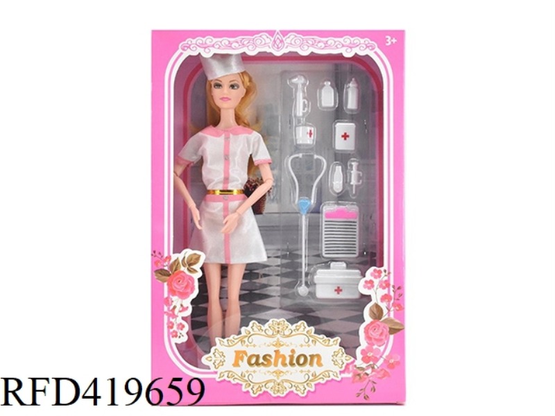 11.5 INCH SOLID BODY 9 JOINT DOCTOR BARBIE WITH MEDICAL BLISTER ACCESSORIES