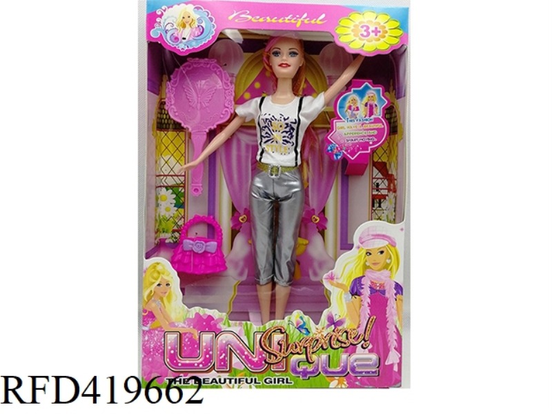 11.5-INCH SOLID LIVING HAND FASHION CLOTHES BARBIE WITH COMB MIRROR