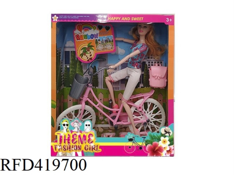 HIGH-END 11.5-INCH 11-JOINT SOLID BODY THEMED BICYCLE FASHION BARBIE WITH ACCESSORIES