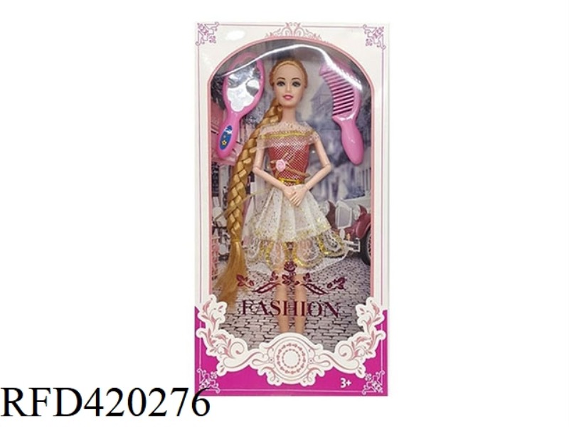 11.5 INCH 9 JOINT SOLID BODY BARBIE WITH DRESSING ACCESSORIES