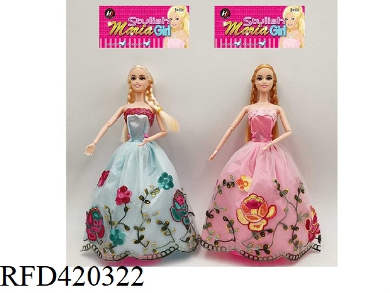 11.5-INCH 9-JOINT SOLID FASHION WEDDING DRESS BARBIE 1 BAG 1 PAIR OF 2 ASSORTED