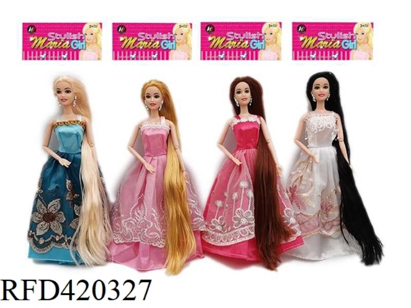 11.5-INCH 9-JOINT SOLID BODY FASHION WEDDING DRESS BARBIE 1 BAG, 1 PAIR OF 4 ASSORTED