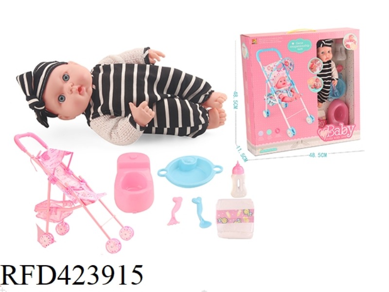 14 INCH DOLL WITH IC DOLL WITH CART