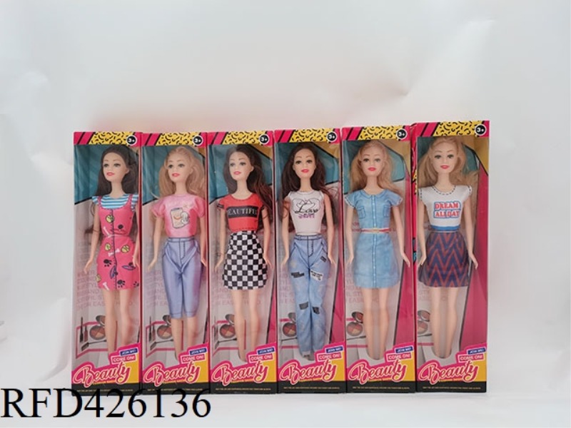 11.5 INCH ARTICULATED BODY FASHION BARBIE PANTS DRESS MIX (6 COLORS MIX)