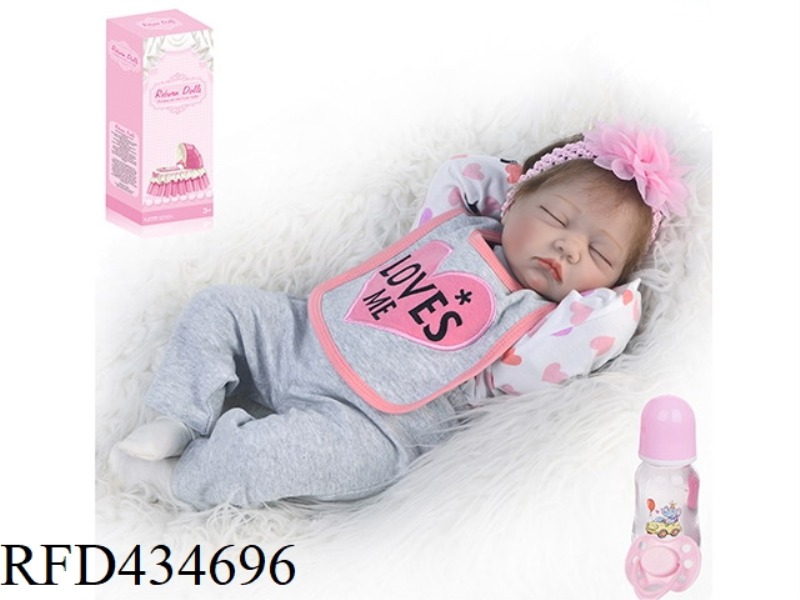 55CM REBIRTH DOLL HIGH IMITATION BABY DOLL (WIG COVER) WITH BOTTLE, MAGNETIC PACIFIER, DIAPER, BIRTH