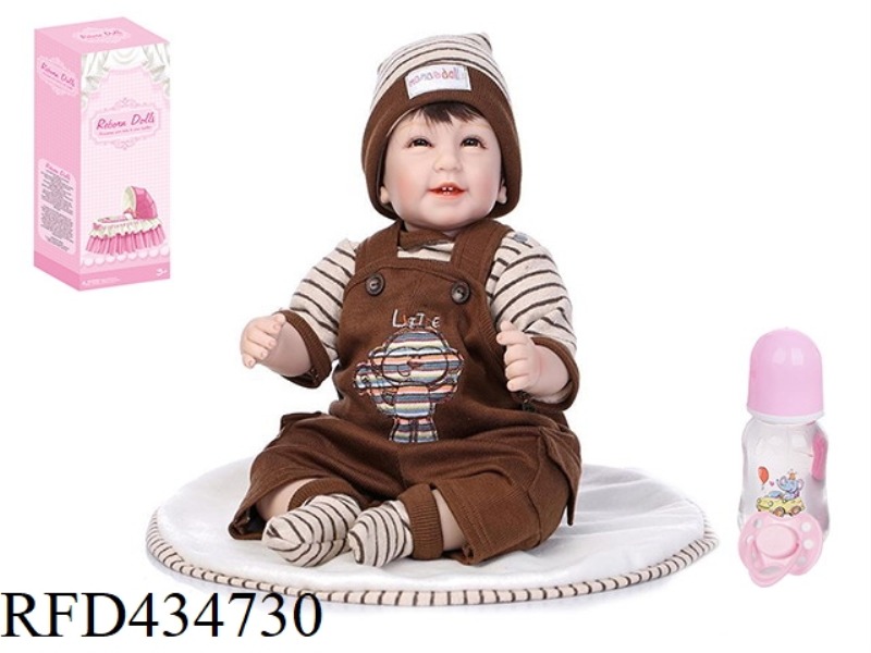 55CM REBIRTH DOLL HIGH SIMULATION BABY DOLL (ORDINARY PP CAR HAIR) WITH FEEDING BOTTLE, MAGNETIC PAC