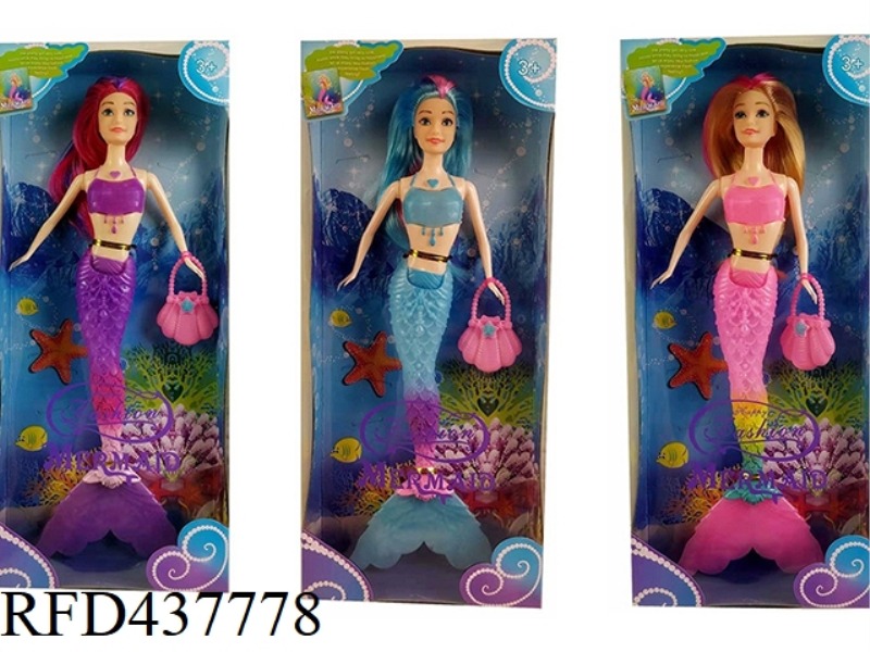 SOLID 12-INCH MERMAID BARBIE 3-COLOR MIXED WITH ACCESSORIES