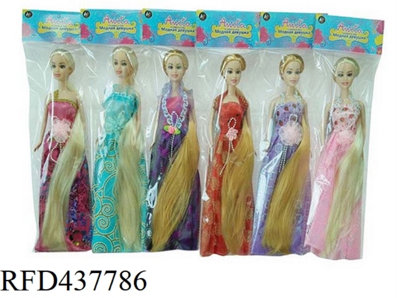 6 PIECES OF 11.5 INCH REAL BODY RAPUNZEL BARBIE FIVE MIXED
