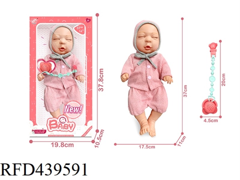 14 INCH NEWBORN DOLL + FUNCTIONAL PACIFIER