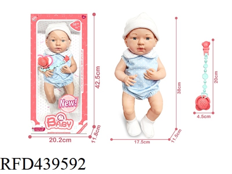 16 INCH NEWBORN DOLL + FUNCTIONAL PACIFIER