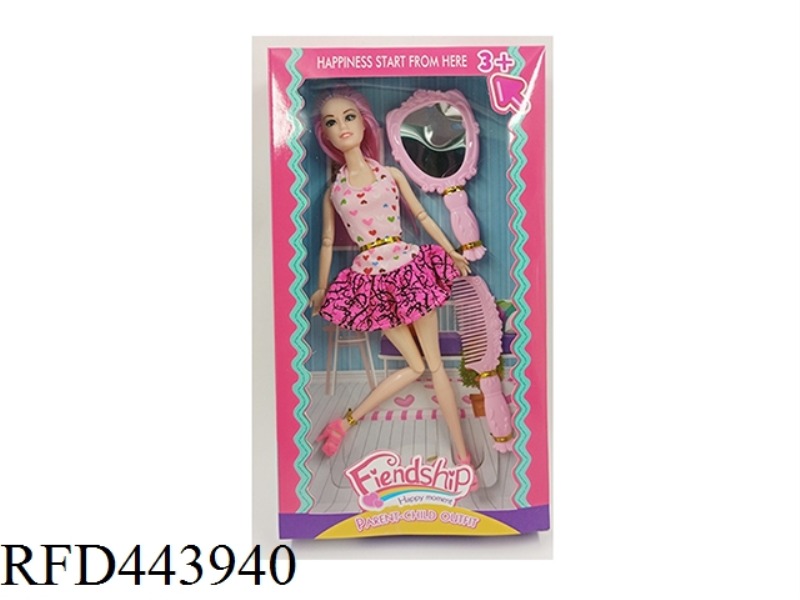 11.5-INCH SOLID 12 JOINT FASHION SKIRT BARBIE WITH LARGE COMB AND MIRROR