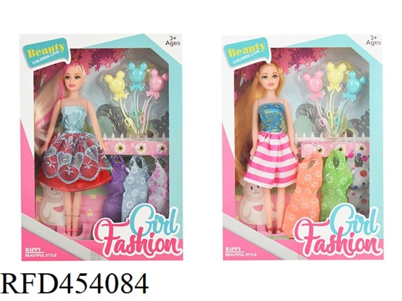 11.5 INCH EMPTY BODY ACTIVE FASHION SHORT SKIRT BARBIE WITH HANGING CLOTHES, BALLOON BLISTER ACCESSO