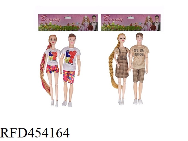 11.5-INCH 12-JOINT SOLID BODY WOMAN AND 11.5-INCH 12-JOINT SOLID BODY MAN COUPLE BARBIE 2 STYLES 4 M