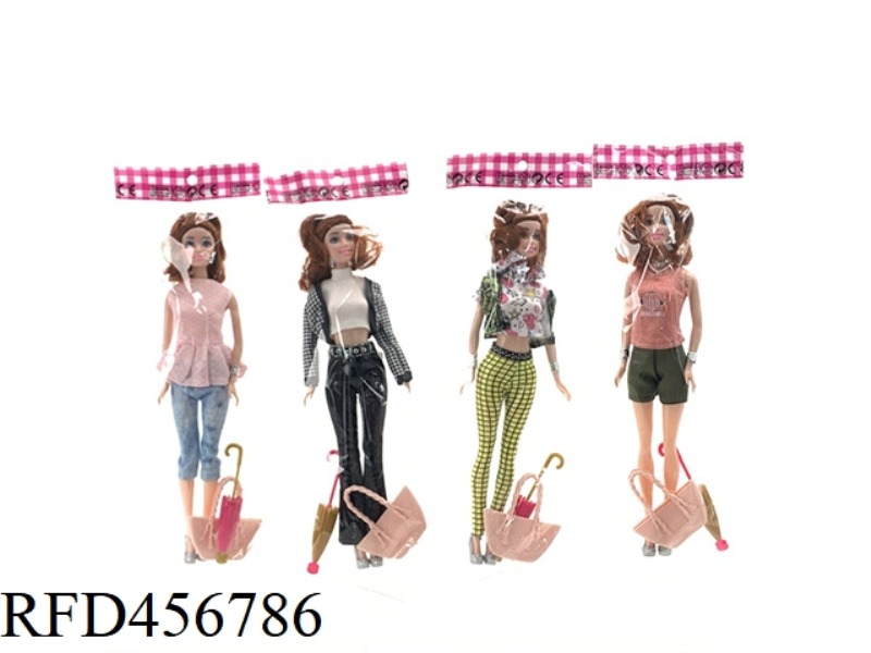 11 INCH FASHION SET BARBIE WITH BAG AND SMALL UMBRELLA