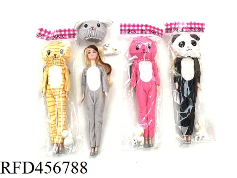 11 INCH ANIMAL CUTE BARBIE DOLL WITH KITTEN