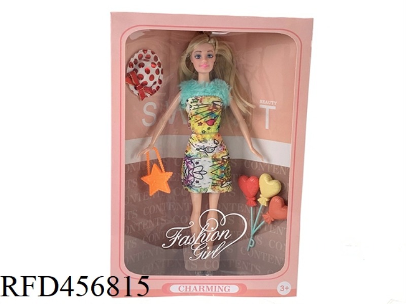 11 INCH FASHION DRESS BARBIE WITH SMALL ACCESSORIES