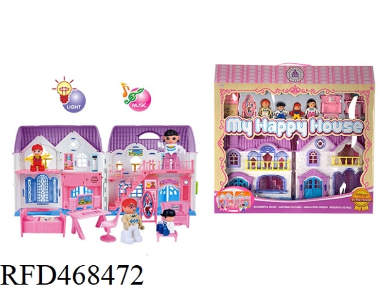 A FAMILY OF FOUR BUILDING BLOCKS VILLA SET WITH STAIRS