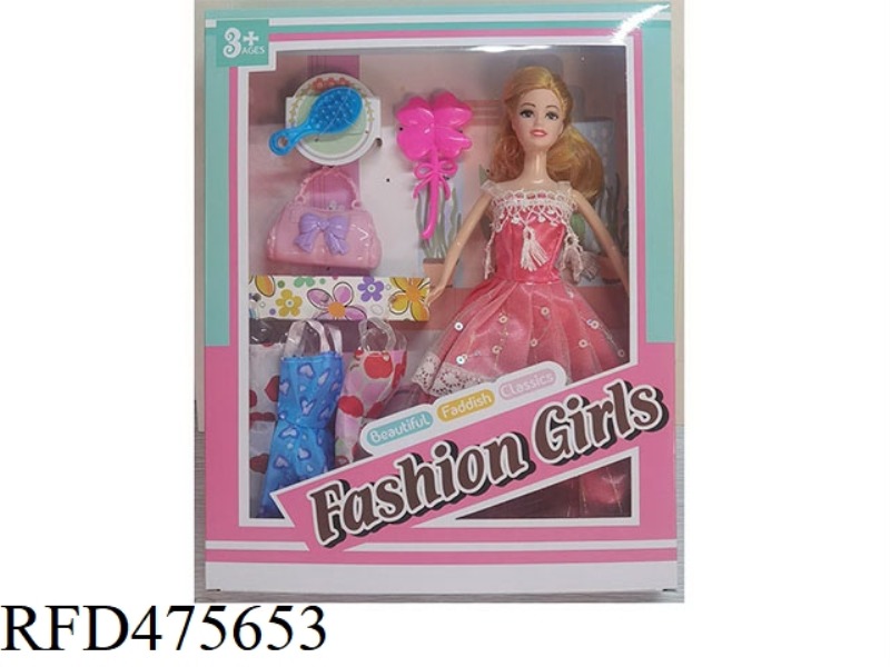 11.5 INCH LIVE HAND SOLID BODY BARBIE HANGING SKIRT BAG AND COMB MIRROR ACCESSORIES