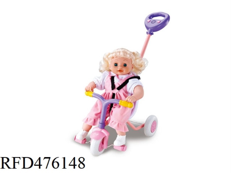 IRON TRICYCLE WITH DOLL WITH IC FUNCTION, MUSIC