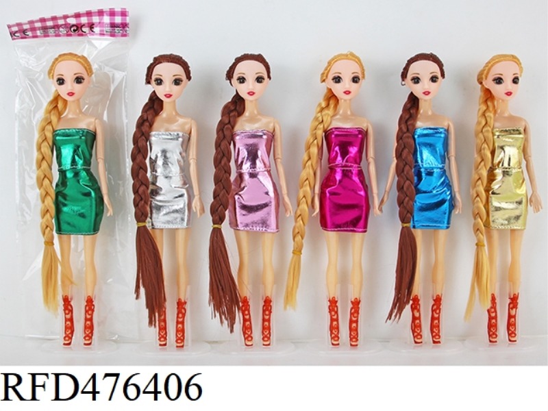 11.5 INCH 30 CM 9 JOINTS SOLID BODY 3D REAL EYE LONG WHIP BARBIE DOLL ASSORTED
