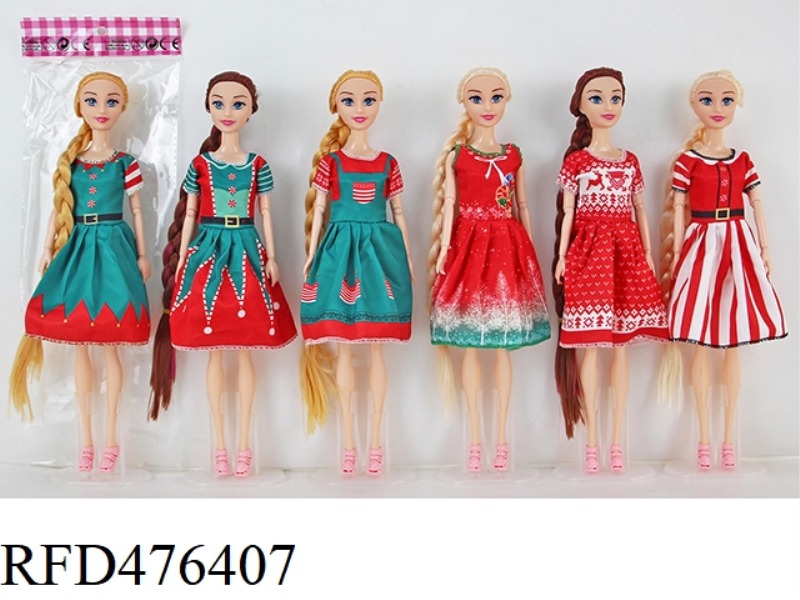 11.5 INCH 30 CM 9 JOINTS SOLID BODY 3D REAL EYE LONG WHIP CHRISTMAS CLOTHES BARBIE DOLL ASSORTED