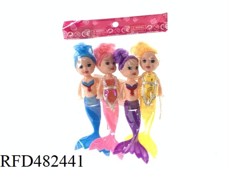 3.5 INCH MERMAID 4 PIECES 2 MIXED