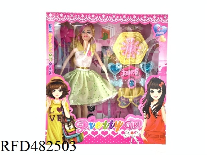11.5 INCH SOLID BODY FASHION BEAUTY GIRL BARBIE SUIT MATCHING ACCESSORIES