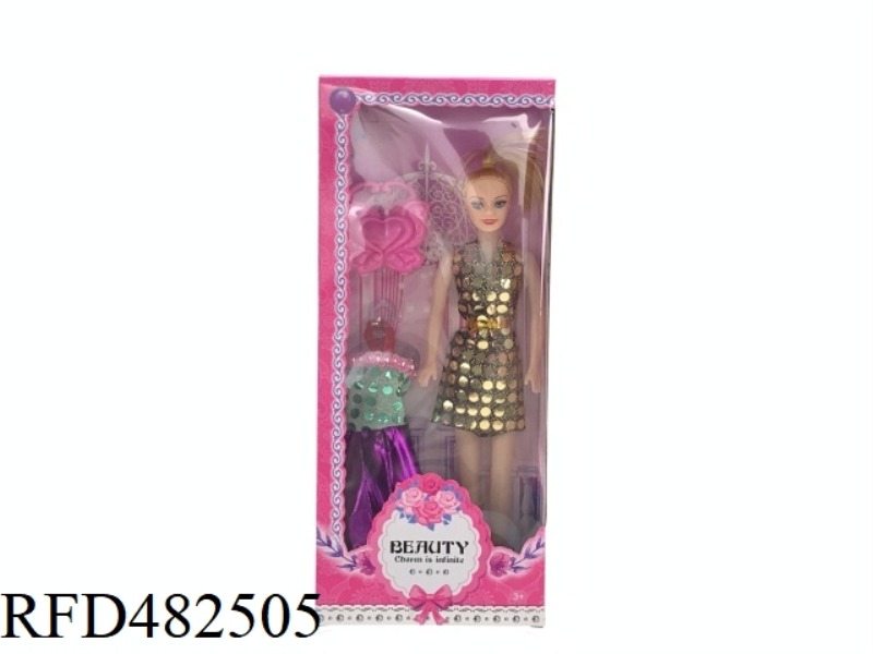 11.5 INCH EMPTY FASHION BEAUTY GIRL BARBIE SET WITH CLUTCH CLOTHING