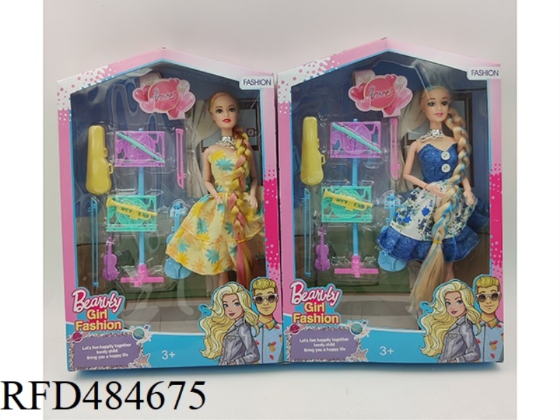 11-INCH SOLID 11-JOINT BARBIE+MUSICAL INSTRUMENT BLISTER 2 MIXED TO PACK