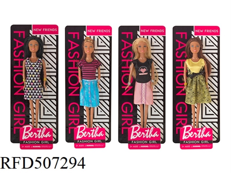 THIS WAS AN 11-INCH FASHION AND BLACK BARBIE (FULL SIZE) AND A 4-SIZE COMPOSITE DRESS