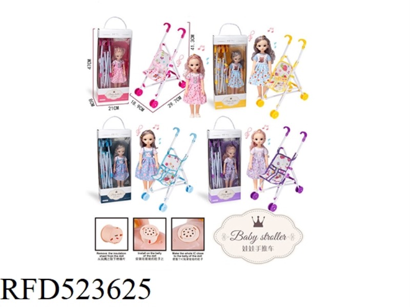 PLAY HOUSE DOLL TROLLEY WITH PRINCESS DOLL WITH IC