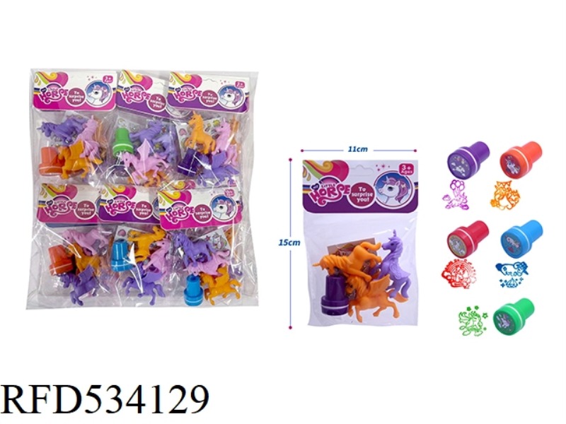 THREE PONIES WITH SEAL 12PCS