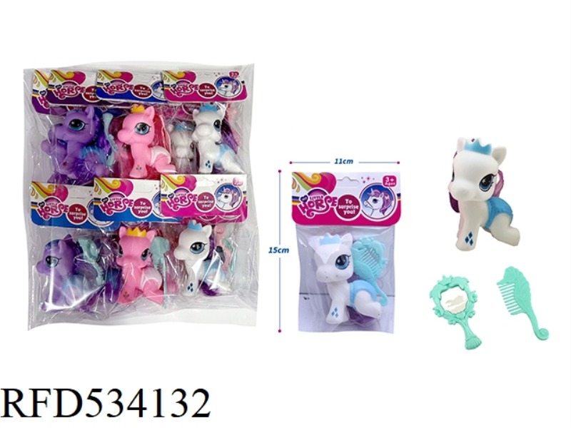 CUTE CLIMBING HORSE WITH COMB MIRROR 12PCS