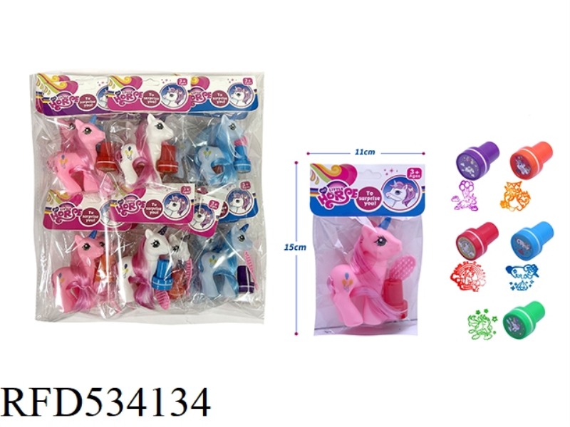 CUTE PONY WITH SEAL 12PCS