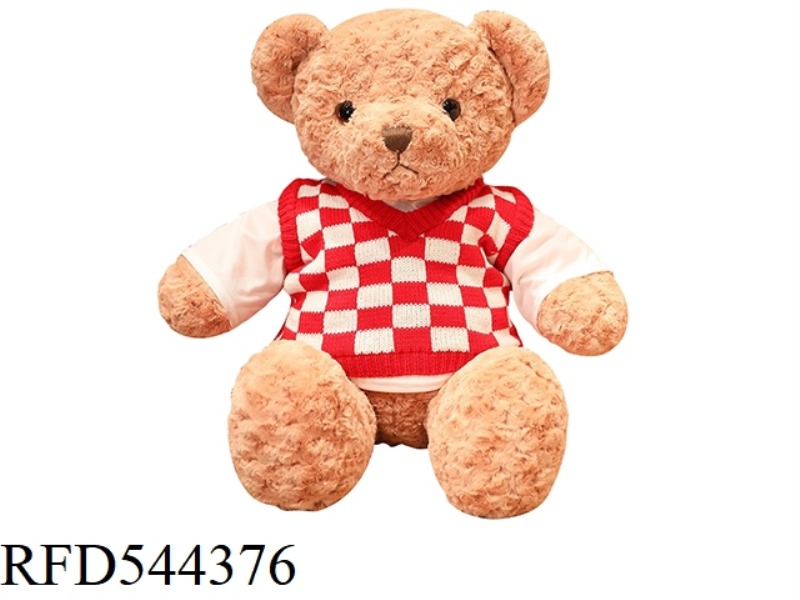 70CM RED CHECK SWEATER TEDDY BEAR DOLL
