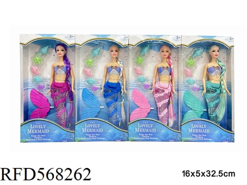 11.5-INCH SOLID BODY LIGHTING, MUSIC MERMAID WITH ACCESSORY LIST, 4 MIXED OPTIONS