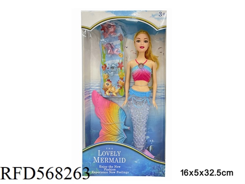 11.5-INCH SOLID LIGHTING MUSIC MERMAID WITH ACCESSORIES SINGLE ITEM