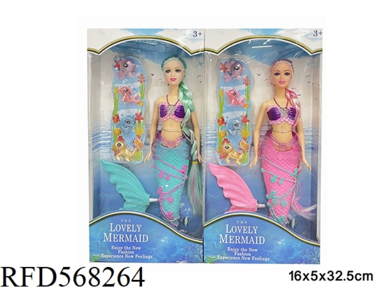 11.5-INCH SOLID BODY LIGHTING, MUSIC MERMAID WITH ACCESSORIES, 2 MIXED OPTIONS