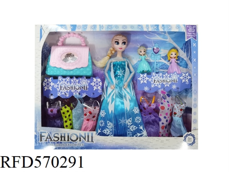 11 INCH SOLID BODY FROZEN12 JOINT ICE AND SNOW PRINCESS WITH MULTIPLE ACCESSORIES