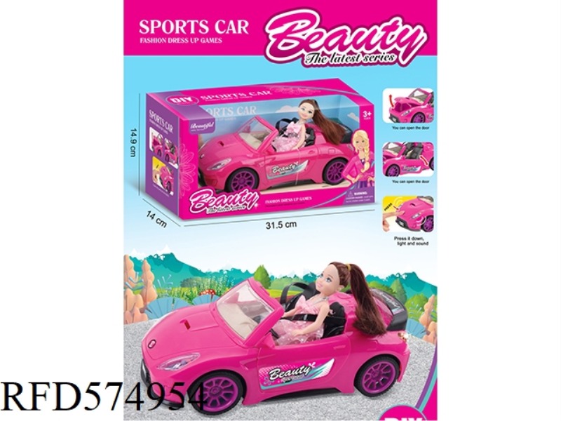 COUPE WITH 5.5-INCH SOLID BARBIE WITH LIGHTS AND SOUND