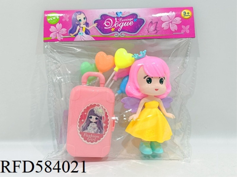 LITTLE ANGEL WITH BALLOONS, SUITCASE