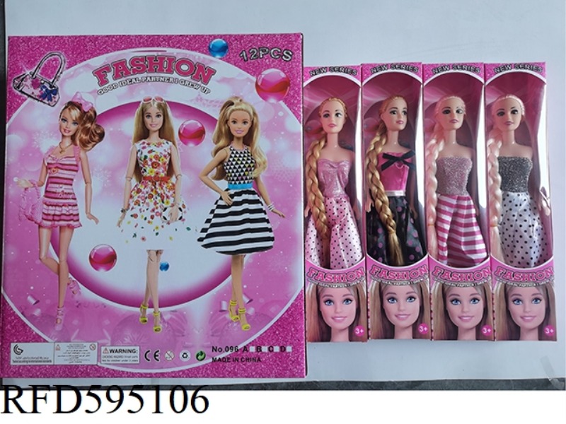11-INCH FASHION DOLL WITH HEAVY BODY AND LONG BRAIDS MIXED IN 12PCS