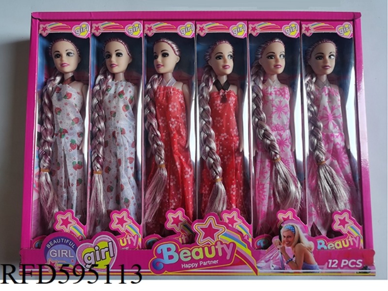 11-INCH FASHION DOLLS WITH BARE HANDS AND LONG BRAIDS ARE MIXED IN 12PCS